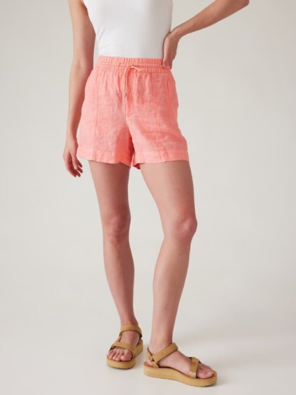 Athleta Retreat Linen Shorts | Sunset Glow | Size 8